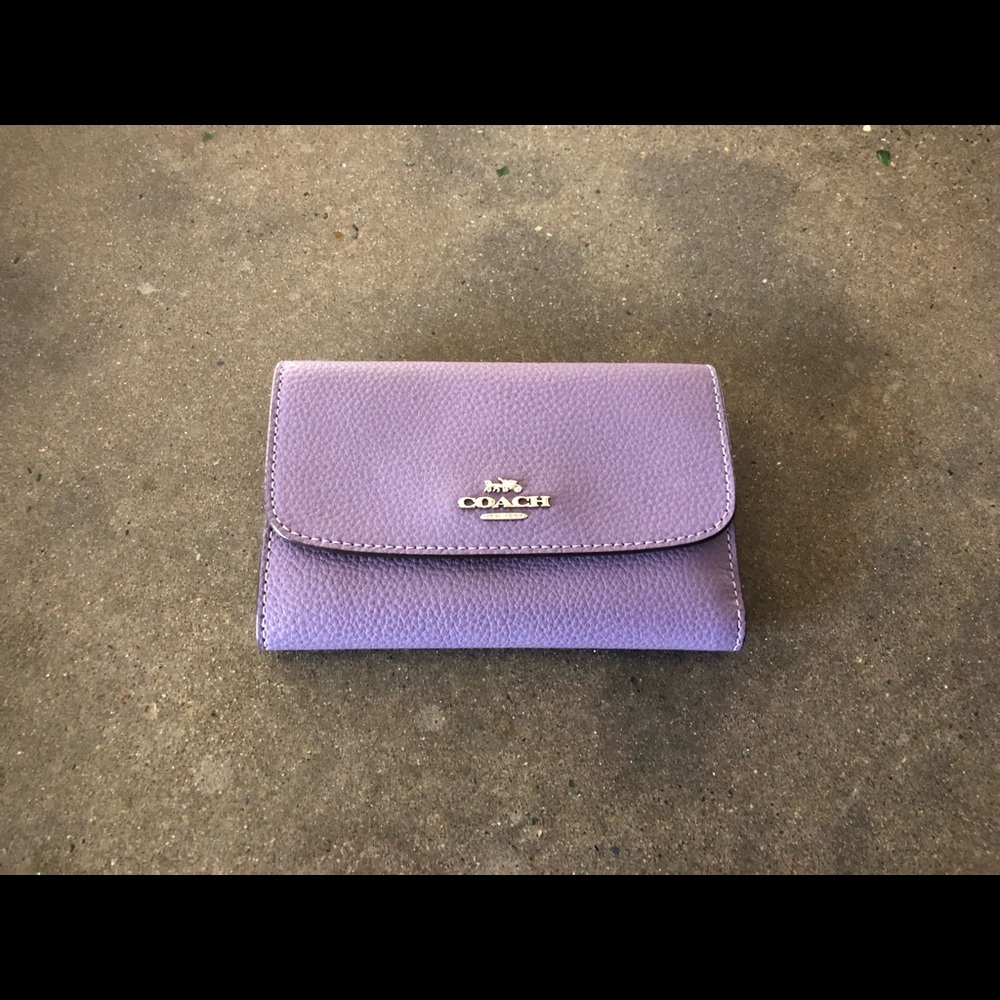 Coach Pebbled Leather Trifold Wallet
